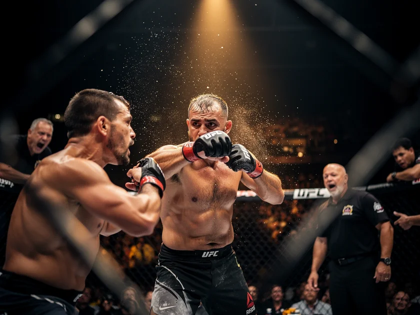 Conor McGregor in UFC octagon stance representing his anticipated 2026 return to MMA competition