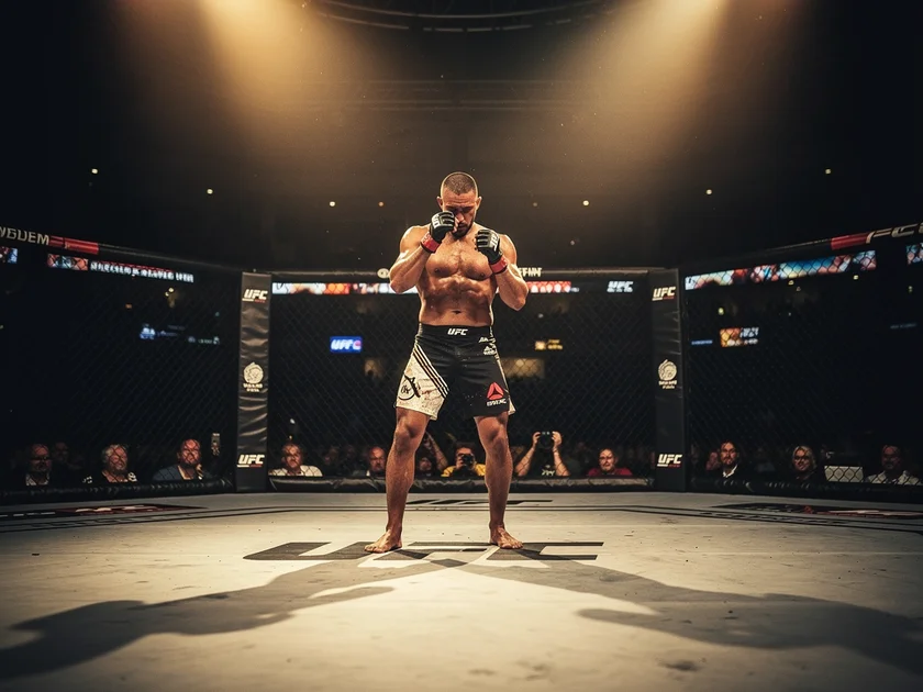 Conor McGregor standing in the UFC octagon during his anticipated 2026 return buildup