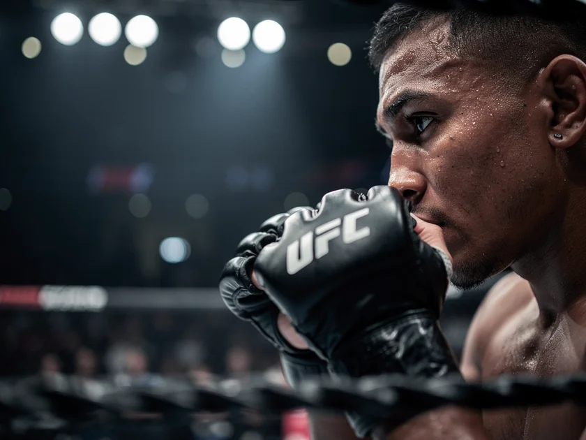 Dricus du Plessis holding the UFC middleweight championship belt after his title defense in 2026