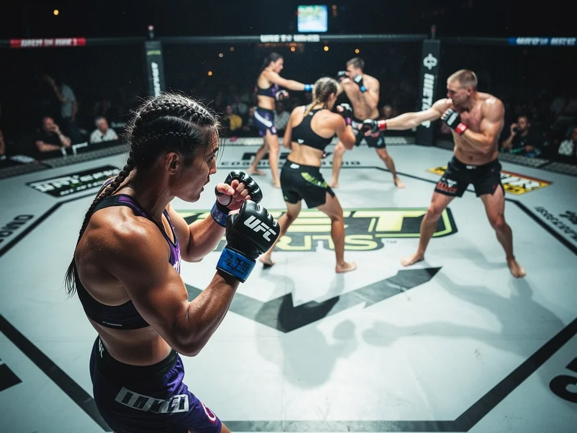 Israel Adesanya in UFC octagon stance showcasing his elite middleweight striking technique in 2026