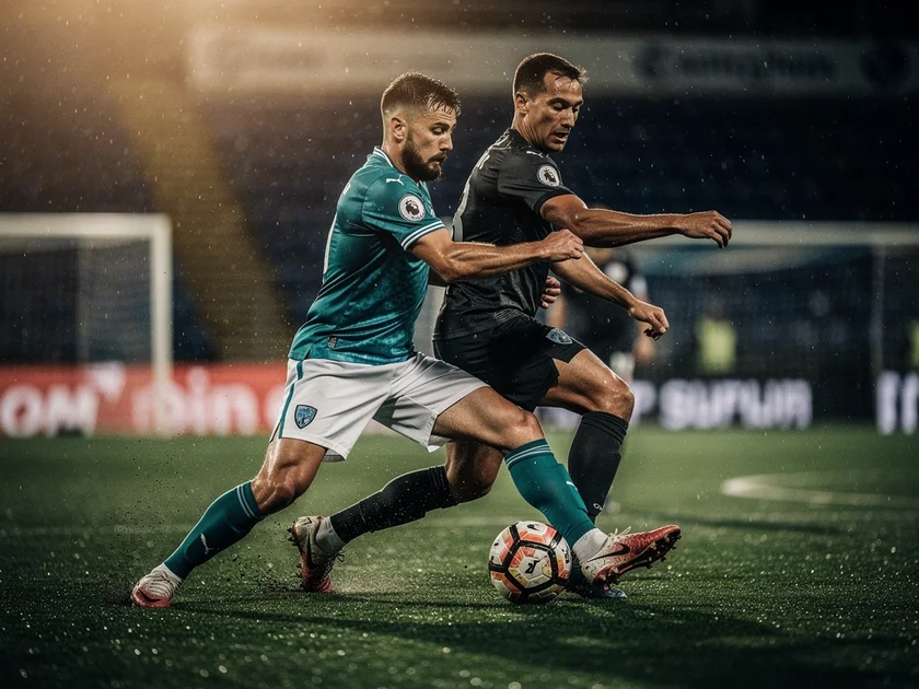 Martin Odegaard in Arsenal red leading a Premier League title race midfield press at Emirates Stadium