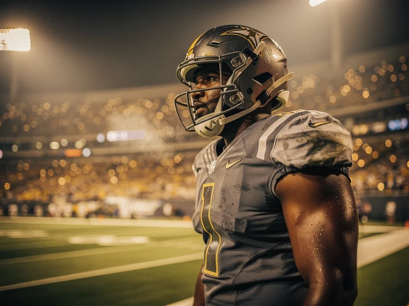 Referee reviewing Premier League VAR decisions on pitchside monitor during 2026 match