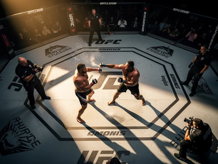 Tom Aspinall holding the UFC interim heavyweight title belt after his victory at UFC 295