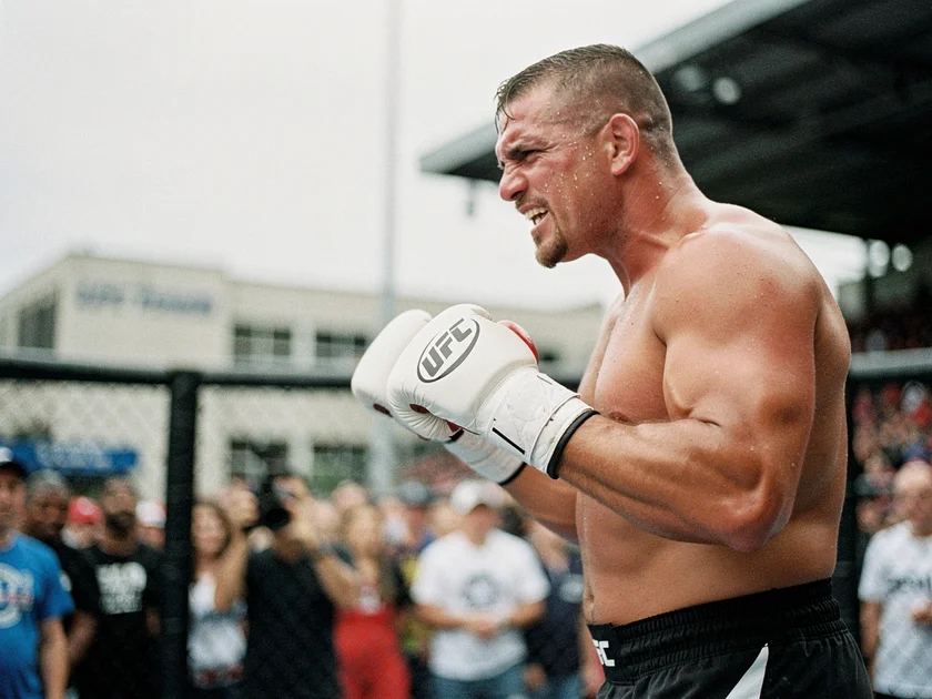 UFC Heavyweight Division contenders face off inside the octagon during a 2026 title fight event
