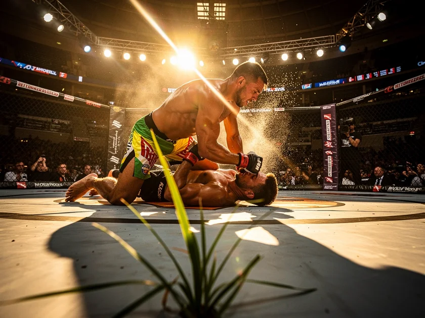 Michael Chiesa in the UFC welterweight division Octagon during his final fight week at UFC Seattle 2026