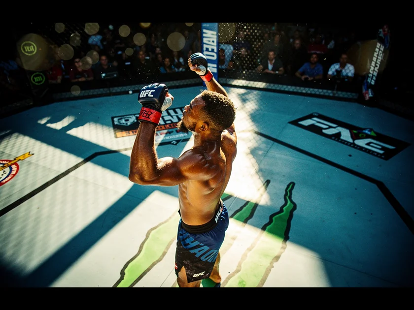 UFC Welterweight Division contenders facing off inside the octagon during a 170-pound title fight in 2026