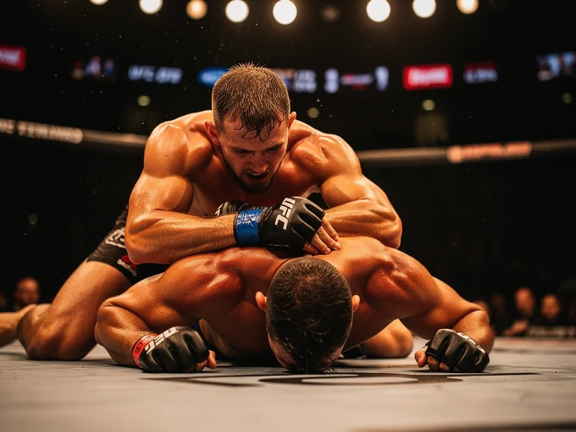 Alexa Grasso applies rear choke on Maycee Barber at UFC Seattle, UFC Women's Division flyweight co-main event