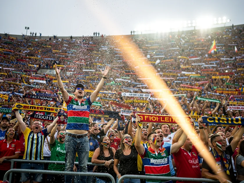 Charles Oliveira celebrating a submission victory in the UFC lightweight division octagon
