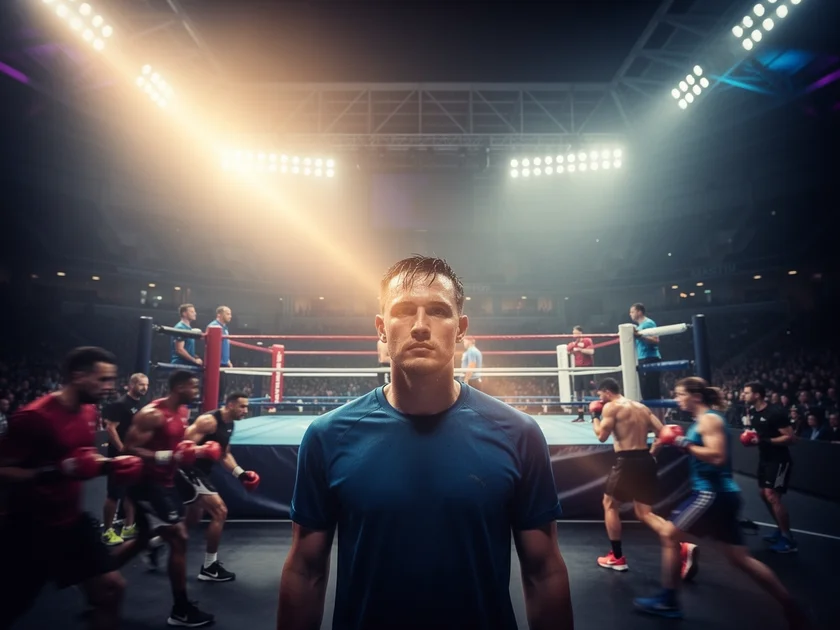 Rey Magsayo and Feargal McCrory face off representing the UFC Featherweight Division crossover at Zuffa Boxing 05