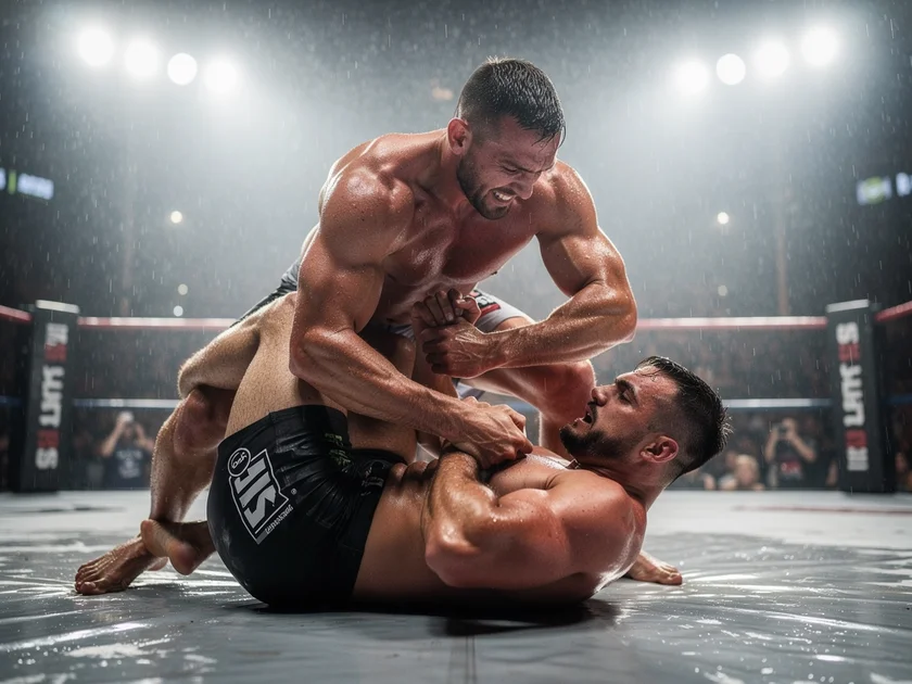 Renato Moicano celebrates submission win over Chris Duncan at UFC Results Today Vegas 115 main event