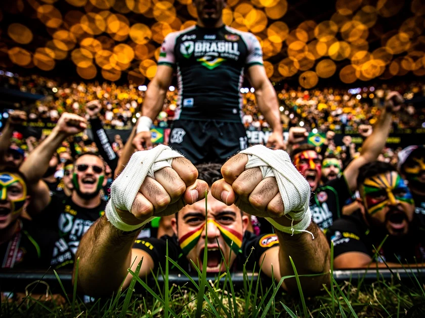 Andrew Tackett defending the UFC Welterweight Division title against Vagner Rocha at UFC BJJ 7